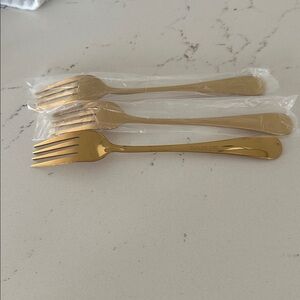 Golden Finish on Stainless Steel Forks